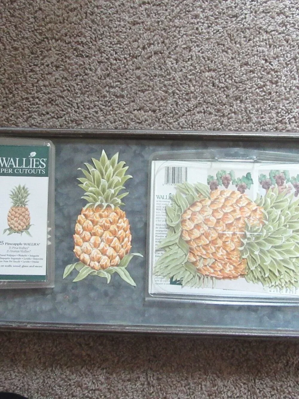 3 new packages Vintage Pineapple Wallies Wallpaper cutouts (75 total)